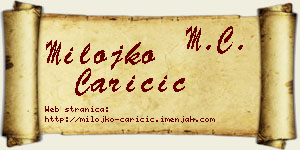 Milojko Caričić vizit kartica